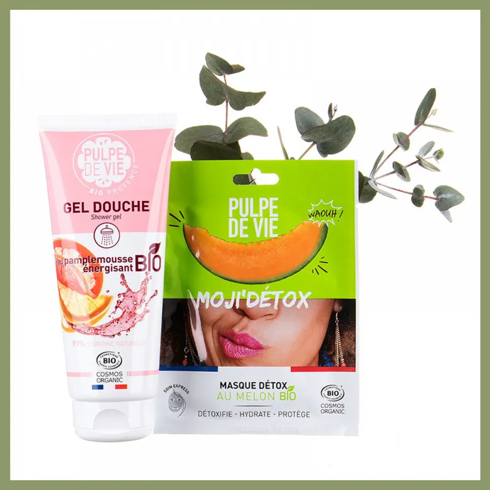 Duo Gel de dus energizant & Masca faciala, Pulpe de Vie