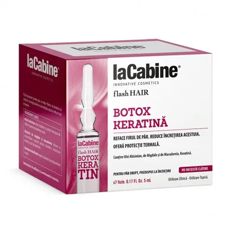 La Cabine Flash Hair Botox Keratin fiole pentru par, 7 fiole*5ml