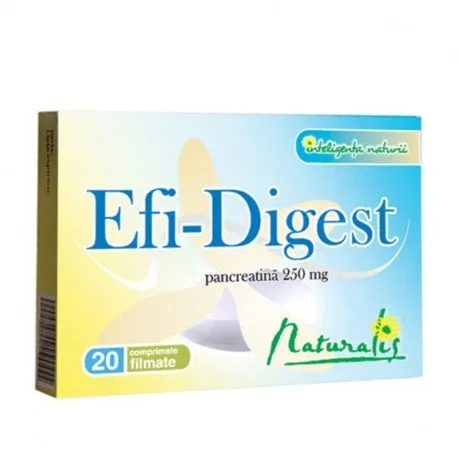 Naturalis Efi-Digest, 20 comprimate filmate, tulburari digestive