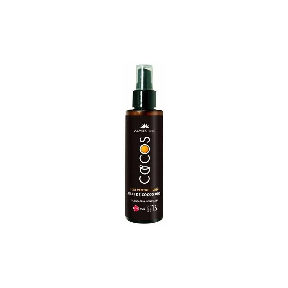 Ulei pentru plaja spray cu ulei de Cocos Bio SPF15, 150 ml, Cosmetic Plant