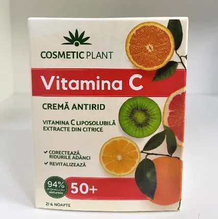 Crema antirid zi si noapte 50+ cu Vitamina C si extract din citrice, 50 ml, Cosmetic Plant
