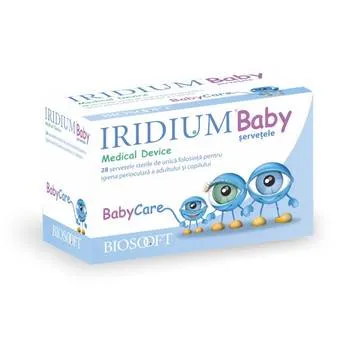 Servetele sterile pentru ingrijire perioculara copii si adulti Iridium Baby, 28 bucati, Fidia