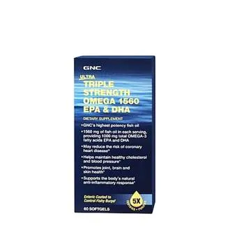 Ultra Triple Strenght Omega 1560 EPA & DHA, 60 capsule gelatinoase, GNC