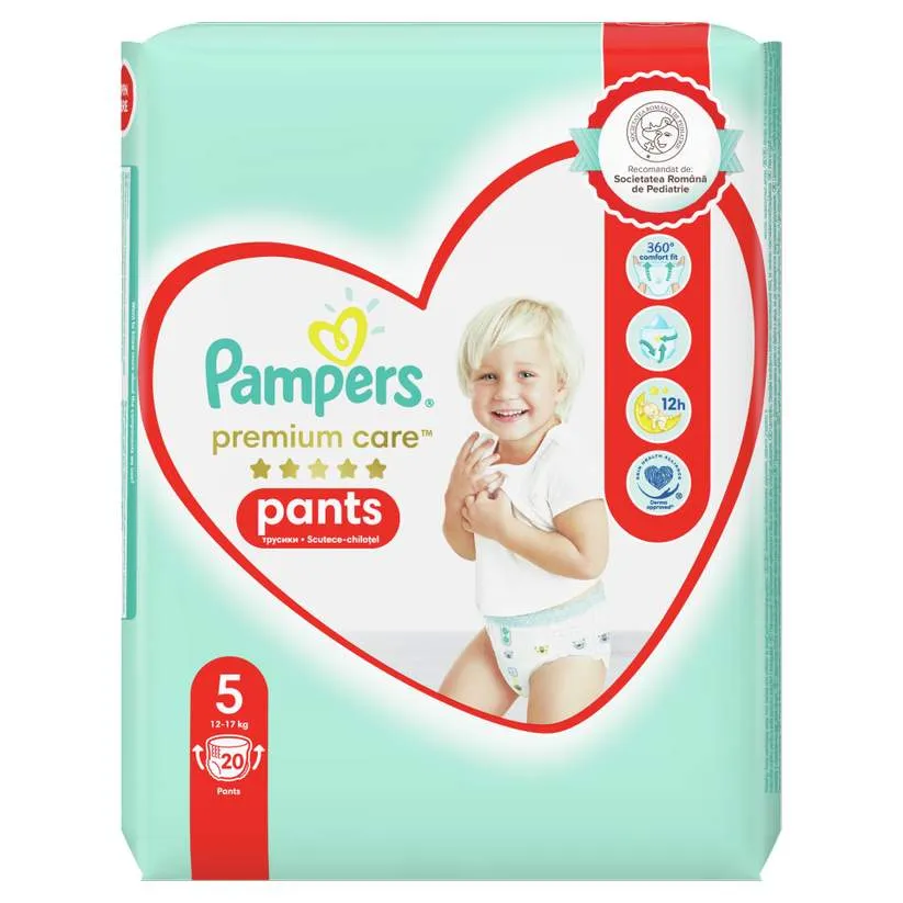 PAMPERS PREMIUM CARE 5 PANTS 12-17KG 20 BUCATI