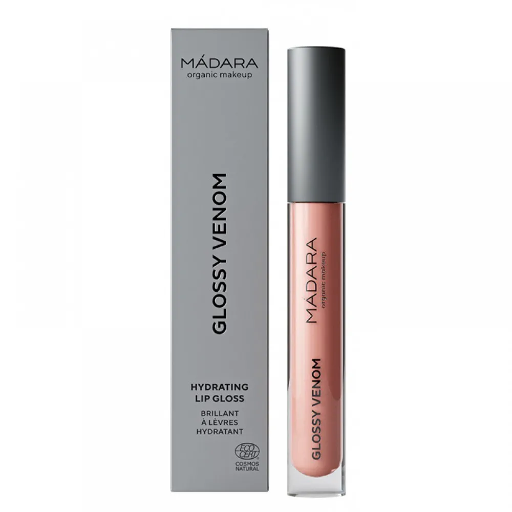 Glossy Venom 74 Nude Coral - gloss hidratant pentru buze (4 ml), Madara