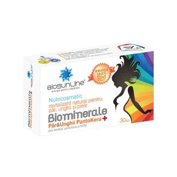 Biominerale Par & Unghii PantoKera+, 30 capsule, BioSunLine