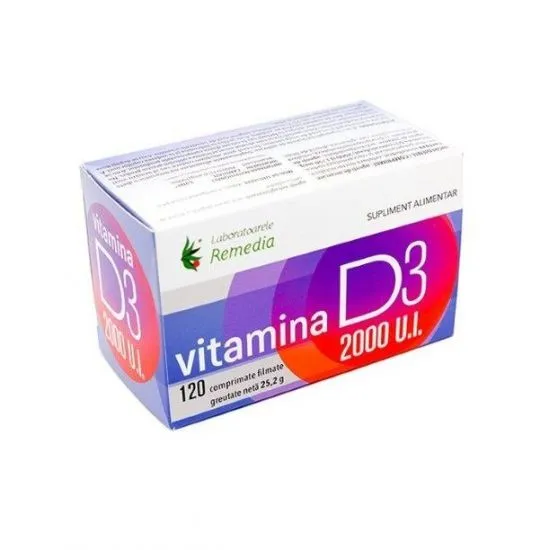 VITAMINA D3 2000UI X 120 COMPRIMATE FILMATE REMEDIA