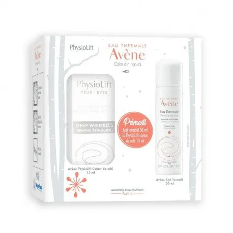 Avene Physiolift PACHET Contur Ochi, 15ml + Apa termala, 50ml CADOU