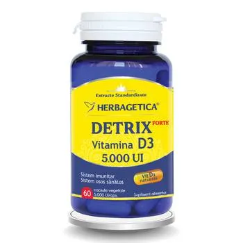 Detrix Forte Vitamina D3 5000UI, 60 capsule, Herbagetica