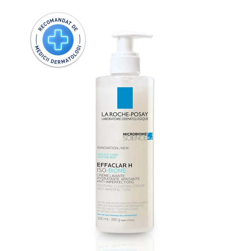 LA ROCHE POSAY EFFACLAR H ISO-BIOME CREMA DE SPALARE PIELE GRASA FRAGILIZATA 390ML