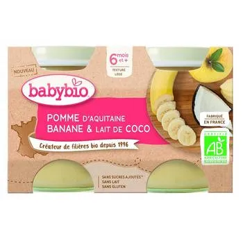 Desert din mere, banane si cocos, 2 x 130g, BabyBio