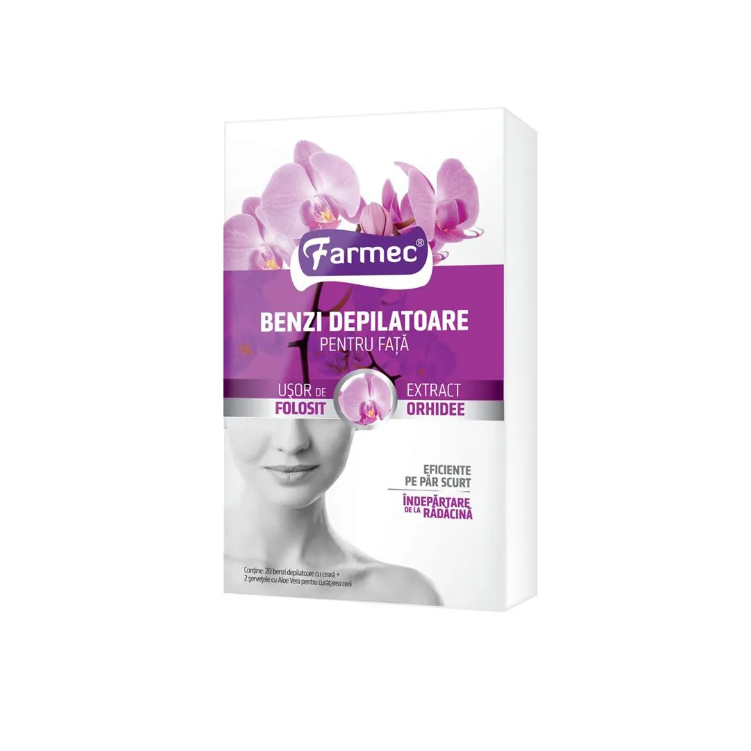 Benzi depilatoare cu extract de orhidee pentru fata, Farmec