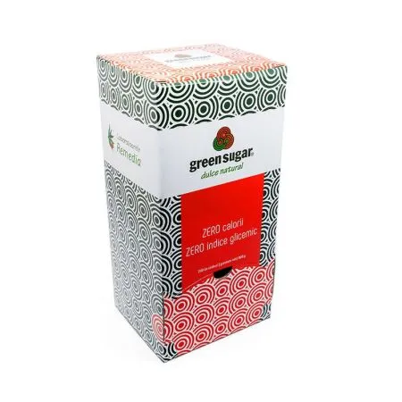Indulcitor natural Green Sugar, 200 stickuri x 4g, Remedia