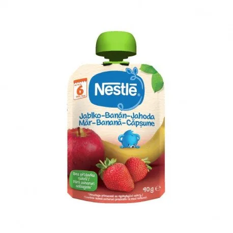 Nestle Piure mar, banane, capsune, 90g