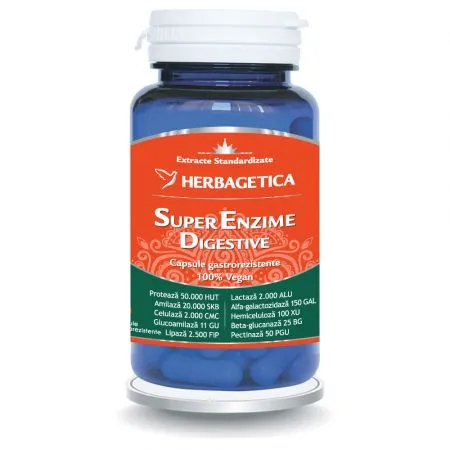 Super Enzime Digestive, 10 capsule, Herbagetica