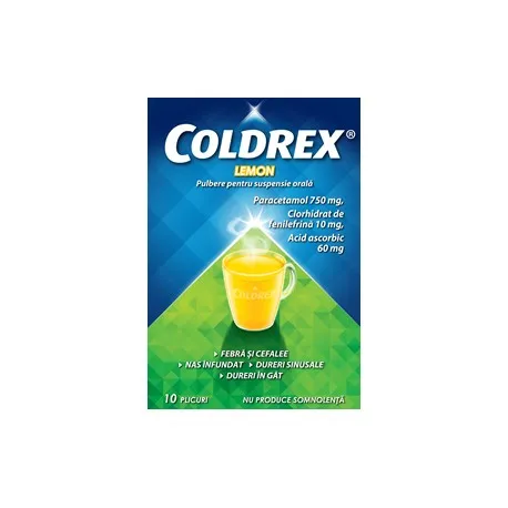 Coldrex Lemon,10 plicuri, Perrigo