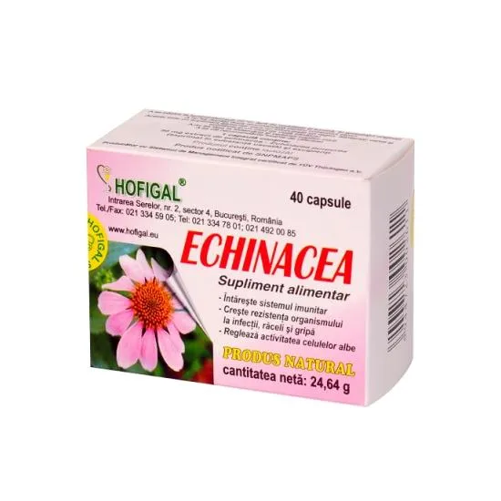 Echinacea 500 mg, 40 capsule, Hofigal