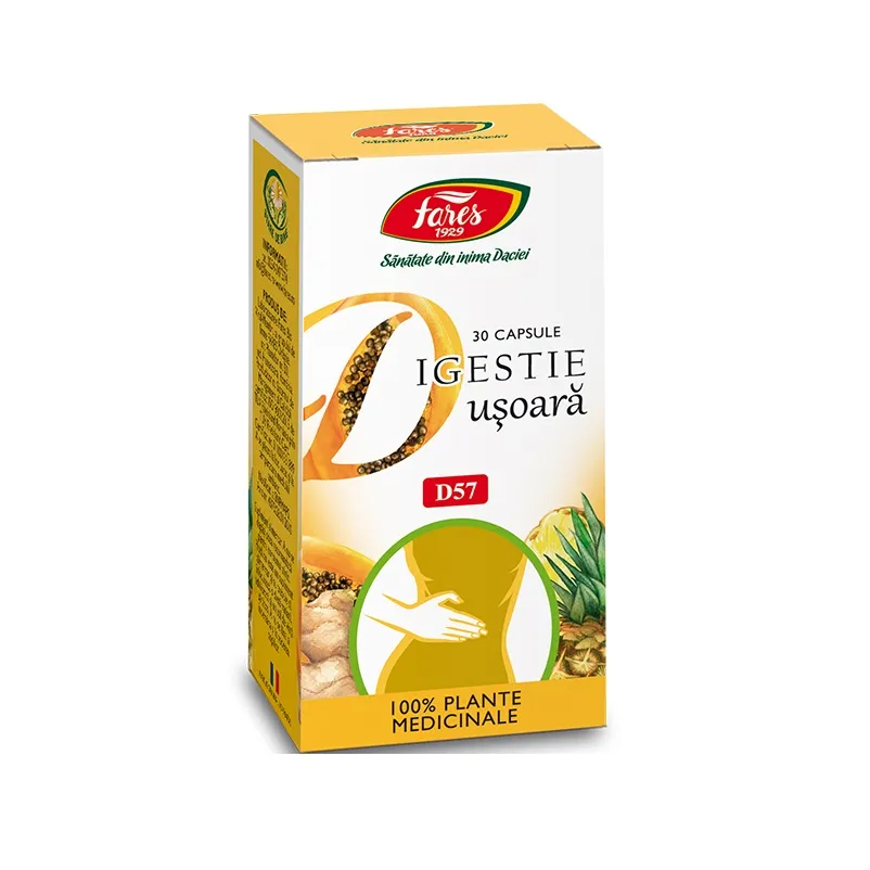 Digestie usoara D57, 30 capsule, Fares