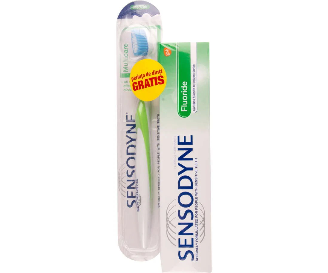 SENSODYNE Pasta dinti fluoride x 100ml +Perie Dinti Multicare M