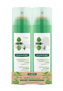 Klorane Sampon uscat cu extract de urzica Spray  150 ml  Oferta 1+1 70% din al II lea