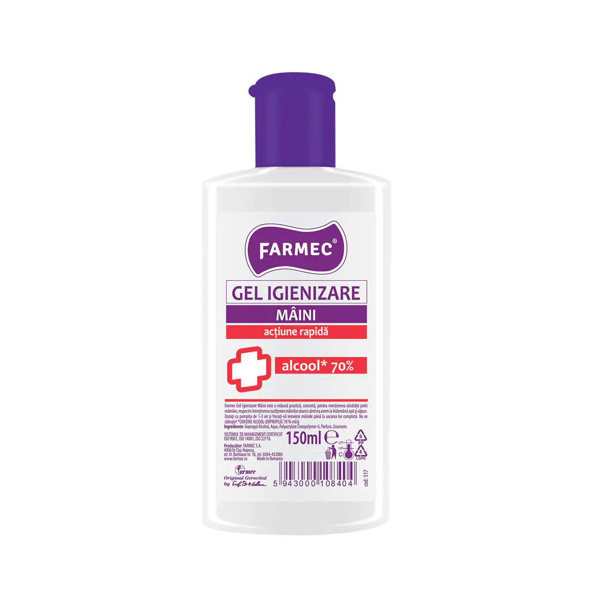 FARMEC Gel dezinfectant pentru maini, 150ml