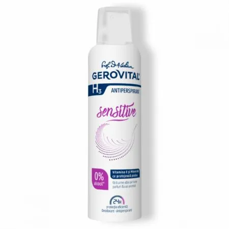 Deodorant antiperspirant H3 Classic Sensitive, 150 ml, Gerovital