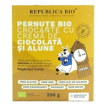 Pernute crocante cu crema de ciocolata si alune, 250g, Republica Bio