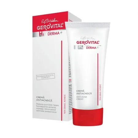 Crema antiacneica H3 Derma+, 50 ml, Gerovital
