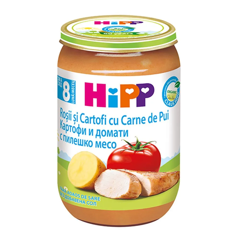 Hipp Piure Rosii cu Cartofi si Pui 220g