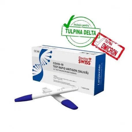 Test rapid antigen COVID 19, LanSionbio saliva tip acadea, 1 test/cutie