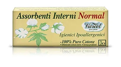 Tampoane din bumbac bio, 2 picaturi, 20 bucati, Vivicot Puro Cotone