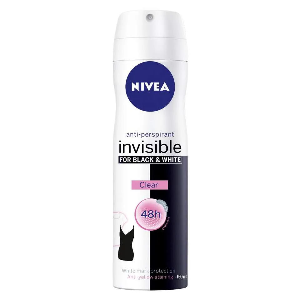 NIVEA 82237 DEO SPRAY FEMININ BLACK WHITE CLEAR 150ML