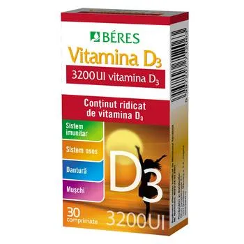 Vitamina D3 Forte 3200UI, 30 comprimate, Beres