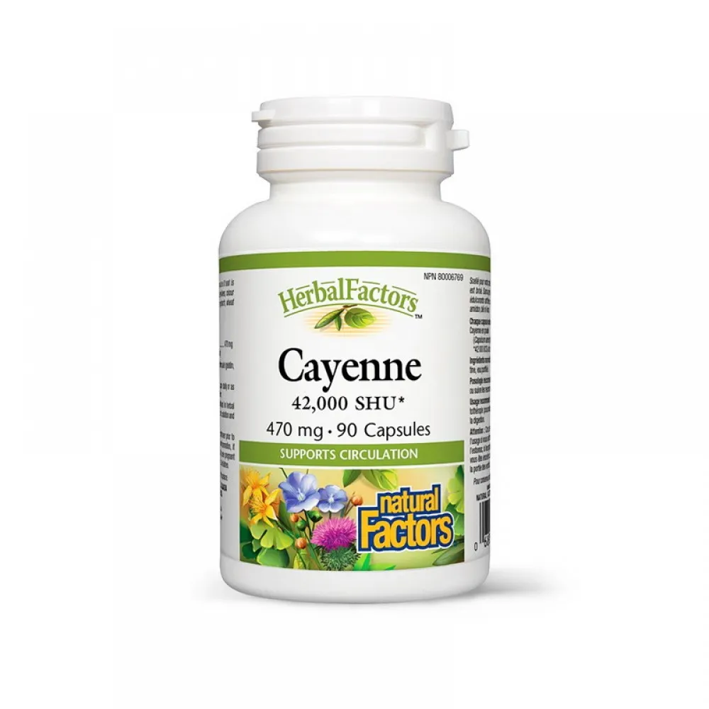 Cayenne Extract din ardei iute - paprika 470 mg (90 capsule), Natural Factors