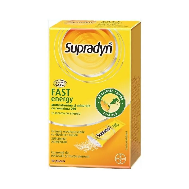 Supradyn Fast energy, granule orodispersabile, 10 plicuri