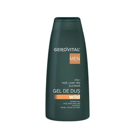 Gel de dus Wild 3 in 1 Men, 400 ml, Gerovital