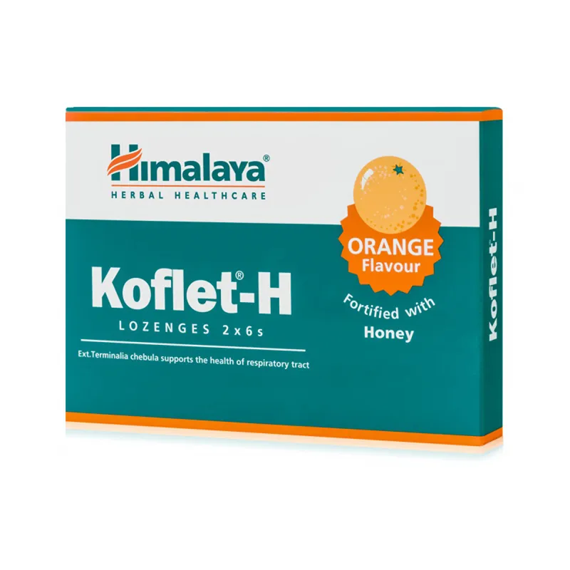 Koflet-H cu aroma de portocale, 12 comprimate, Himalaya