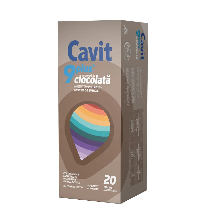 Cavit Junior ciocolată, 20 tablete, Biofarm