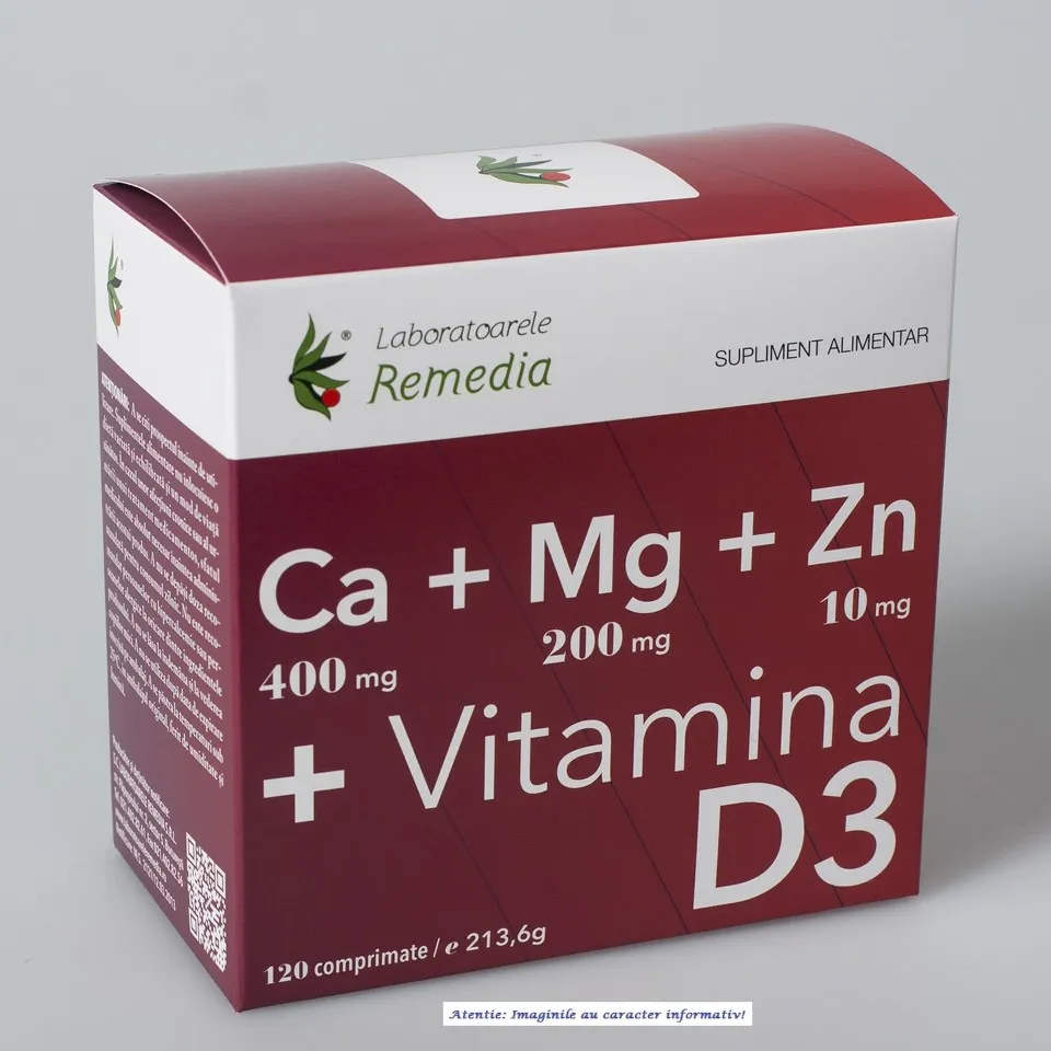 CA + MG + ZN + D3 12 BLISTERE 10 COMPRIMATE FILMATE REMEDIA