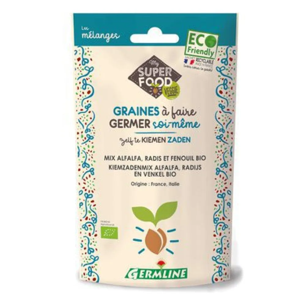Mix alfalfa, ridiche, fenicul pentru germinat bio (150 g)