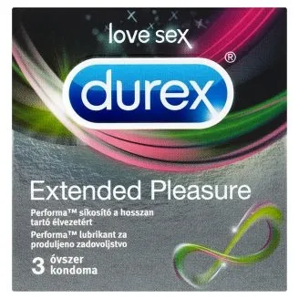 Prezervative Extended Pleasure, 3 bucati, Durex