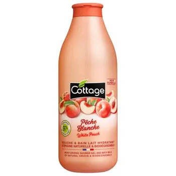 Gel de dus si lapte de baie White Peach, 750ml, Cottage