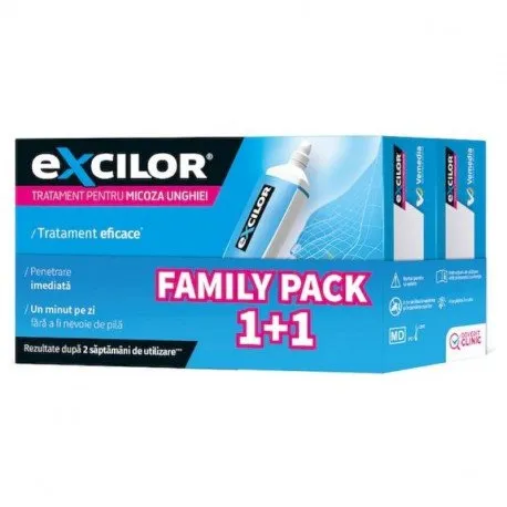 Excilor stilou aplicator 3.3 ml, 1+1 Cadou