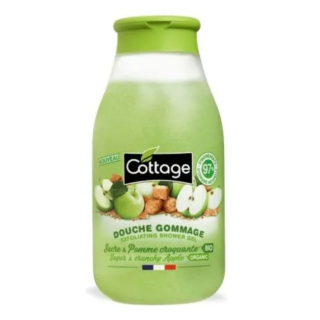 Gel de dus exfoliant Sugar & Crunchy Apple, 270 ml, Cottage
