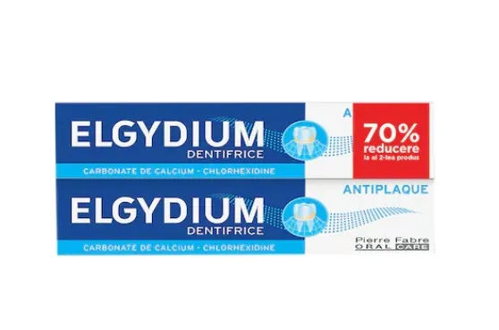 Pasta de dinti antiplaca,1+1-70% reducere, 75ml, Elgydium
