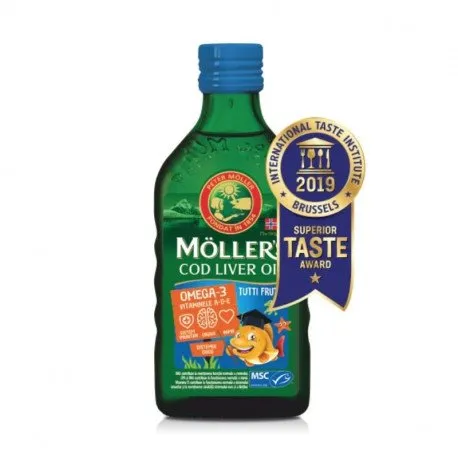 Moller's Cod liver oil Omega-3 aroma tutti frutti, 250ml