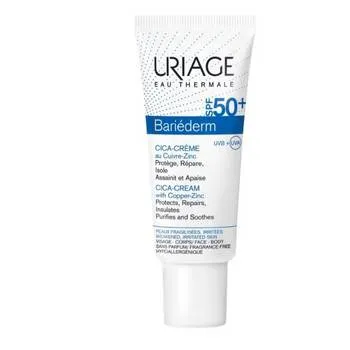 Crema cu SPF 50+ Bariederm Cica, 40ml, Uriage