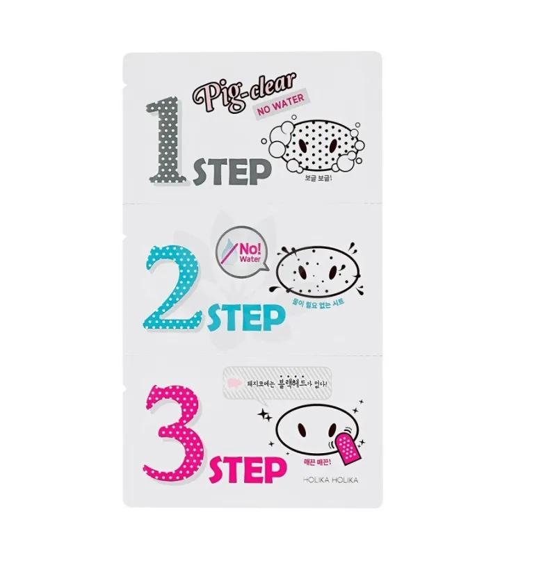 Kit in 3 pasi impotriva punctelor negre FARA APA 7ml (Holika Holika)
