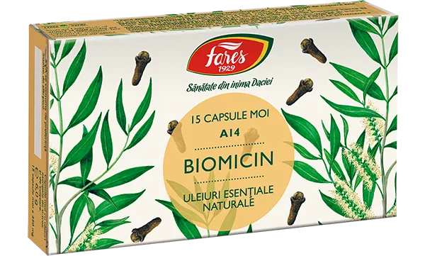 Biomicin antibiotic natural, A14, 15 capsule, Fares