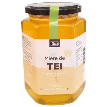 Miere de tei bio cruda nefitrata, 1000g, Obio